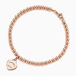 Luxury Chains Women's Bracelets Bangle Tiff Designer Love Heart-shaped Enamel Pendant Hand Chain Female Tiffanjewelry S925 Silver Girl Handchains Bracelet Rvqh