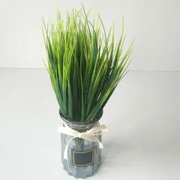 Decorative Flowers Storage For Artificial Orchid Leaves 6pcs Faux Plastic Wheat Outdoor Greenery Shrubs