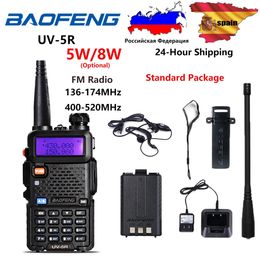 Walkie Talkie Baofeng UV5R Radio 5W UV 5R 8W Ham FM VHF UHF With Earphone 1800mAh Battery 231030