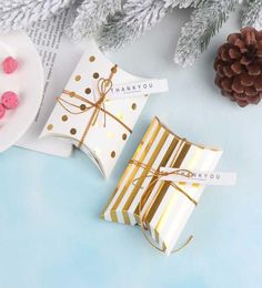 10pcs Promotion Pillow Shape Kraft Jewelry Candy Box Craft Paper Wedding Favor Gift Boxes Pie Party Box Bags Eco Friendly3042244