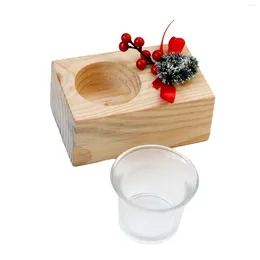 Candle Holders Christmas Wooden Candlestick Crafts Tealight For Banquet Tabletop Restaurant Festival Sisters