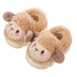 Slipper Cartoon Sheep Winter Slippers Kid Boy Girl Lovely Warm Cotton Toddler Soft Bedroom Shoes Comfortable Velvet Home Slides