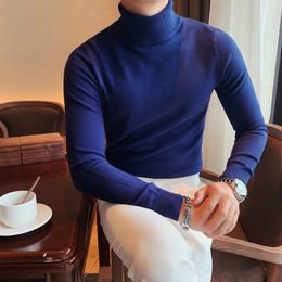 Men's Sweaters British Style Men Winter Turtle Neck Warm Sweater Slim Fit Pullover Knitwear Turtleneck Men Knitwear Shirt Plus size S-4XL 231030