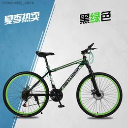 Bikes 24 26 Inches Bicycle 21 24 27 Speed Foot Pedal Vehicle Spokes Dual Disc Brake High Carbon Steel Damping Integrated Q231030