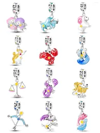 Loose Gemstones 2023 925 Silver The Zodiac Cute Taurus Aquarius Pendant Charms Beads Fit DIY Fine Original Bracelet By Women Gift