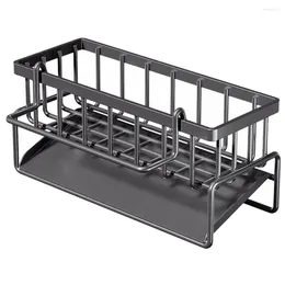 Kitchen Storage Dish Cloths Sponge Organisers Rack Holder Sink Carbon Steel Draining Dishcloth Shelf