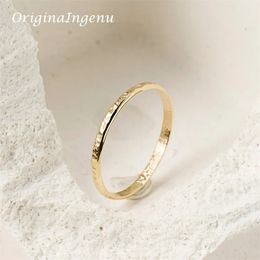 Wedding Rings 14K Gold Filled Hand Hammered Ring Handmade Band Minimalism Jewellery Dainty Boho waterproof Tarnish Resistant 231030