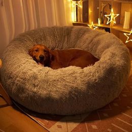 kennels pens Winter Pet Bed Comfortable Donut Cuddler Round Dog Kennel Ultra Soft Washable Dog and Cat Cushion Bed Warm Sofa Sell 231030