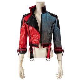 Cosplay Halloween Carnival Movie Fancy Suicide Joker Cosplay Quinzel Costume Adult Women Fashion Faux Leather Punk Jacket