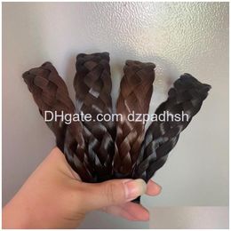 Hair Accessories Lazy Wig Twist Headbands For Women Wide Fishbone Braids Hairbands Handmade Retro Head Hoop Styling Headwear Drop De Dhx86