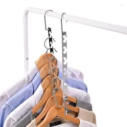 Hangers 2Pcs 6 Hole Clothes Hanger Organiser Space Saving Closet Clothing Iron Drying Rack Hook