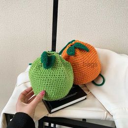 Shoulder Bags Women's Cross Wallet Drawstring Knitted Bag Orange Sape Cross Body Bag Women's Daily Bagcatlin_fashion_bags