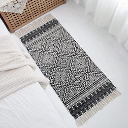 Carpets 60x180cm Retro Rugs And For Home Living Room Soft Tassel Table Runner Door Mat Decoration Wash Style