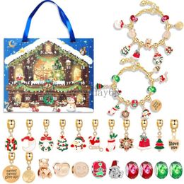 24 Days Countdown Advent Calendar Blind Box Set Christmas Charmes Bracelet Set DIY Creative Xmas Child Gifts Ornaments