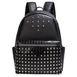 2023 Korean version rivet backpack for women's fashionable and minimalist bag, PU leather large capacity backpack 231030