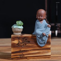 Decorative Figurines Office Store Company Home Desk Bookshelf ART Statue- CHAN DAO Monk Ceramics Porcelain Business Statue Buddha