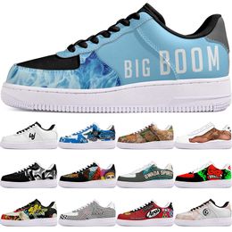 DIY shoes winter green lovely autumn mens Leisure shoes one for men women platform casual sneakers Classic White Black cartoon graffiti trainers sports 21180