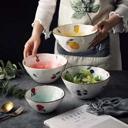 Plates Japanese Ramen Bowl Household Large Instant Noodle Ceramic Hat Horn Tableware