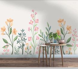 Wallpapers Papel De Parede Nordic Modern Abstract Plant Flower Art Wallpaper Mural Living Room Tv Wall Bedroom Papers Home Decor