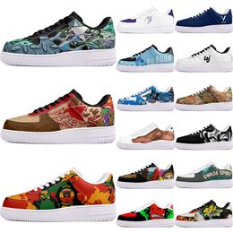 DIY shoes winter green lovely autumn mens Leisure shoes one for men women platform casual sneakers Classic White Black cartoon graffiti trainers sports 35292