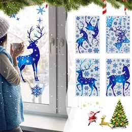 Other Event Party Supplies DIY Christmas Wall Window Sticker Snowflake Elk Clings Theme Decals For Home Office Room Decoration Year 231030