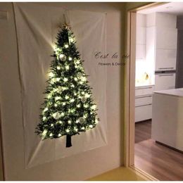 Tapestries Unique Design Ins Christmas Tree Tapestry Wall Hanging Decoration Cloth Fresh Holiday Background Minimalist