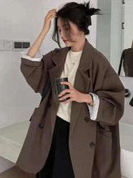 Women's Suits Korean Fashion Long Sleeve Women 's Blazers Casual Loose Office Ladies Coats Elegant High Street Double Breasted Clothes