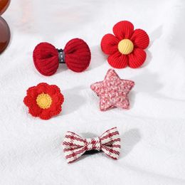 Hair Accessories 5pcs/set Mini Clip Set Cute Baby Girl Headwear Bow Flower Animal Hairpins Band Cartoon Headdress Gift