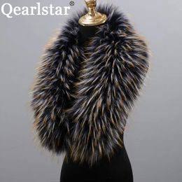 Shawls Style Faux Fur Collar 100% High Quality Fur Scarf Super Luxury Fashion Women Men Collar Jackets Hood Shawl Wraps ZH04 231027