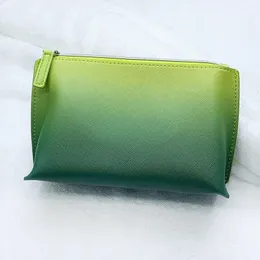 Borse per cosmetici La Brand Borse per trucco sfumato verde Top Bella signora Borsa per cosmetici Borsa con cerniera Belle borse Meterial retrò classiche per ragazza Qualità originale 19 cm 24 cm