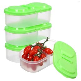 Dinnerware 4 Pcs Breakfast Child Fruit Organiser Refrigerator Lid Plastic Lids 2-Compartment Container