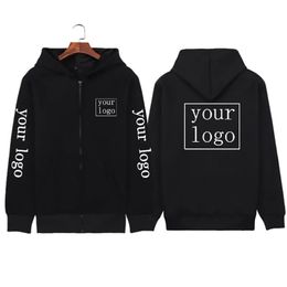 Mens Hoodies Your own design brand/image custom zippered hoodie Men's casual Personalised sports shirt Text printed DIY zippered jacket 231030