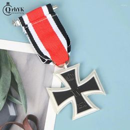 Brooches 1Pc Germany Medal 1813 1870 Year Iron Cross Badge Pin With Ribbon Fashion Backpack Gift Jewellery