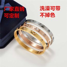 Designer artier Bangle for women and men Titanium steel bracelet fashionable trendy stainless Jewellery factory opening diamond inlaid card home With Original Box