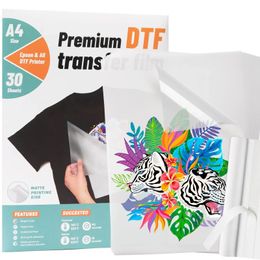 Other Home Garden Lucky Goddness A3 A4 100 PCS DTF Transfer Film PET Heat Paper PreTreat Sheets for DYI Direct on T Shirts Bags Textile 231027