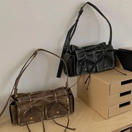 Evening Bags Moto & Bike Drawstring Bow For Women Luxury Designer Handbags And Purses 2023 In Vintage Pleated Shoulder Crossbody