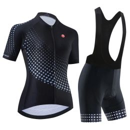 Conjunto de camisa de ciclismo feminino manga curta camisas de bicicleta roupas bib shorts ternos