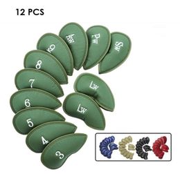 Synthetic Leather Golf Iron Head Covers 12 PcsSet High Quality Waterproof Durable Club Protect Headcovers 07047347988
