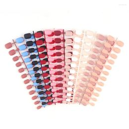 False Nails 24Ps/Strip Square Round Head Frosted Short Fake Strip Solid Colour Matte Art Chip Press On Nail Small Tips