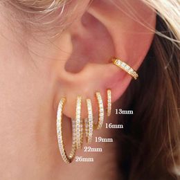 Hoop Earrings TIANDE Gold Plated Classic Big For Women Colour Zircon Ear Cuffs Huggies 2023 Fashion Jewellery Wholesale