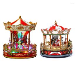 Decorative Figurines Musical Box With Home Ornament Gift For Christmas Valentines Birthday