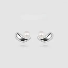 Stud Earrings 2023 Cute Pearl Studs Vintage For Women Girl Eardrop Minimalist Tiny Heart Shape Wedding Fashion Jewellery