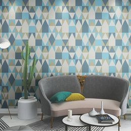 Wallpapers Nordic Ins Geometric Triangle Living Room Tv Background Wall Papper Home Decor Bedroom Blue Green Red Rhombus Plaid Wallpaper