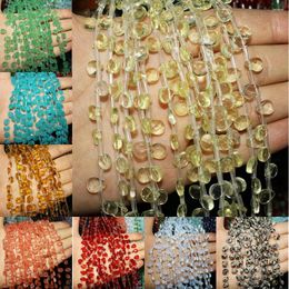 Beads 7 9mm Natural Stone Crystal Aventurine Lapis Lazuli Drop-shape Loose Beaded For Jewellery Making DIY Bracelet Necklace Parts