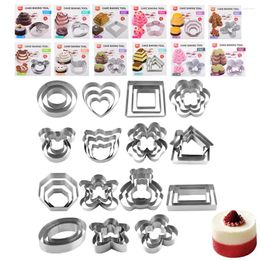 Baking Moulds Stainless Steel Mousse Mould Round Cake Ring Kitchen Tools Flower Square Star Heartshaped DIY