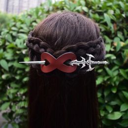 Hair Clips Women Simple Red 8-Shape PU Leather Skull Snake Stick Girl Decoration