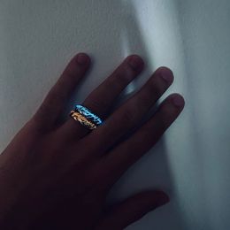 Elvish Ring Karanlıkta Parıltı, Elf Rune Takı, Yüzüklerin Efendisi Bir Yüzük Tungsten Takı Hediyesi