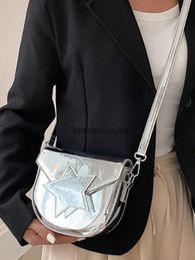 Cross Body Bags Star Bag Women's Girls' Saddle Solid Casual Cross Body Bag Women's Vintage Silver Messenger Bag Women'sblieberryeyes