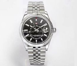 42mm Men's Watch Automatic Cal.9001 Movement Men Watches 904L Steel Sky Flute Bezel Jubilee Bracelet Sapphire Crystal Wristwatches