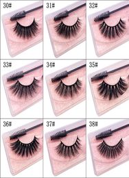 3D Mink Lashes Natural Fluffy Fake Eyelashes Whole Makeup Beauty Extension Cilia Set With brush and tweezers6594588